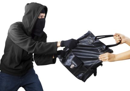 A thief stealing handbag